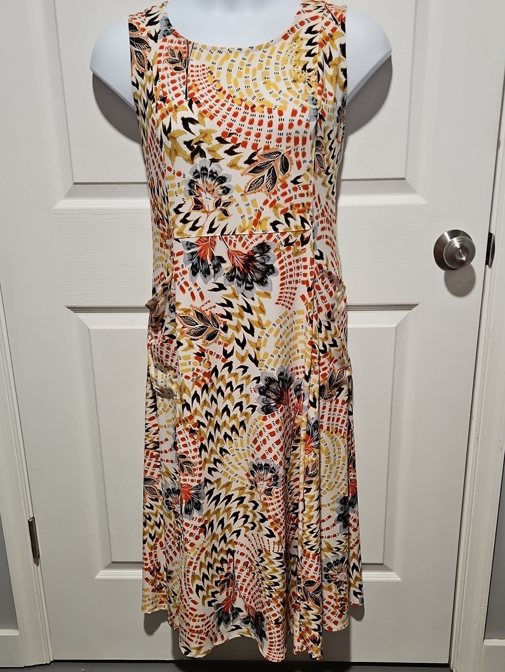 Attitudes by Renee Como Jersey Magic Waist Dress Tropical Sands 1XLP Petite Plus